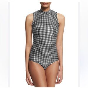 Cover swim USA gingham UPF sleeveless one piece swimsuit small